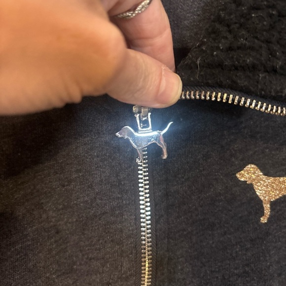 Gray Quarter-Zip Pullover with Dog Logo - Picture 3 of 5